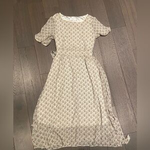 Korean floral midi tie dress